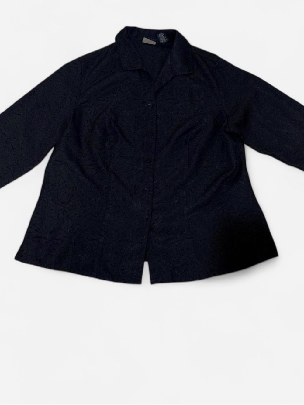 Laura Scott Black Textured Button blouse